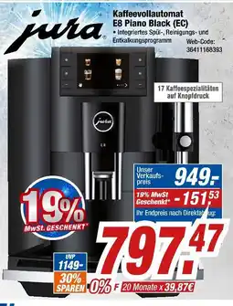 Expert Jura kaffeevollautomat e8 piano black (ec) Angebot