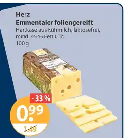 V Markt Herz emmentaler foliengereift Angebot