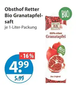 V Markt Obsthof retter bio granatapfelsaft Angebot