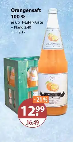 V Markt Orangensaft 100% Angebot