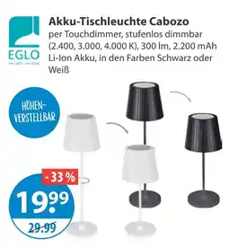 V Markt Eglo akku-tischleuchte cabozo Angebot
