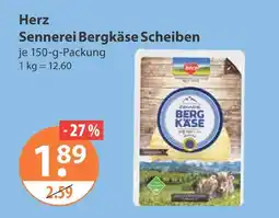 V Markt Herz sennerai bergkäse scheiben Angebot