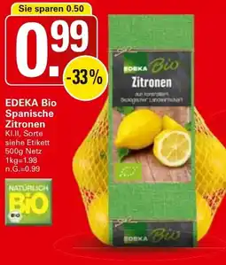 WEZ EDEKA Bio Spanische Zitronen Angebot