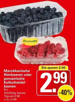 WEZ Marokkanische Himbeeren oder peruanische Kulturheidelbeeren Angebot