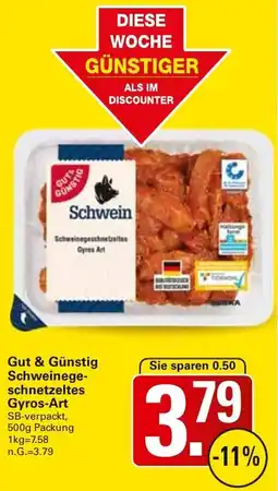 WEZ Gut & Günstig Schweinegeschnetzeltes Gyros-Art Angebot
