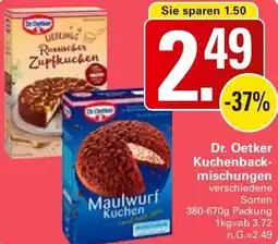 WEZ Dr. Oetker Kuchenbackmischungen Angebot