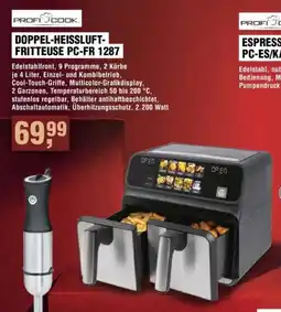 Handelshof PROFI COOK DOPPEL-HEISSLUFT- FRITTEUSE PC-FR 1287 Angebot