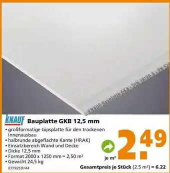 Globus Baumarkt Knauf Bauplatte Gkb 12.5 Mm Angebot