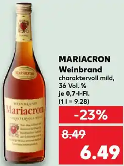 Kaufland MARIACRON Weinbrand Angebot