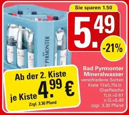 WEZ Bad Pyrmonter Mineralwasser Angebot