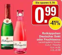 WEZ Rotkäppchen Deutscher Sekt oder Fruchtsecco Angebot