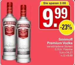 WEZ Smirnoff Premium Vodka Angebot