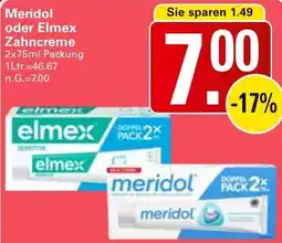 WEZ Meridol oder Elmex Zahncreme Angebot