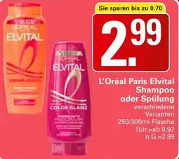 WEZ L'Oréal Paris Elvital Shampoo oder Spülung Angebot