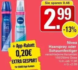 WEZ Nivea Haarspray oder Schaumfestiger Angebot