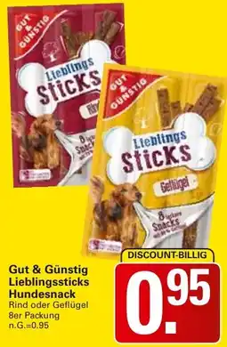 WEZ Gut & Günstig Lieblingssticks Hundesnack Angebot