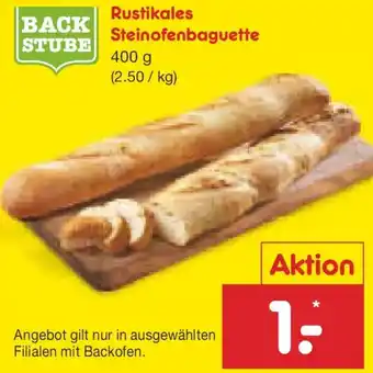 Netto Marken-Discount BACK STUBE Rustikales Steinofenbaguette Angebot