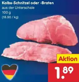 Netto Marken-Discount Kalbs-Schnitzel oder Braten Angebot