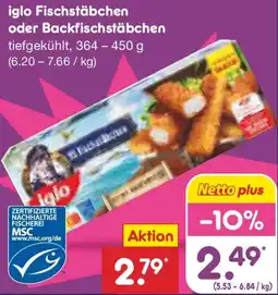 Netto Marken-Discount iglo Fischstäbchen oder Backfischstäbchen Angebot