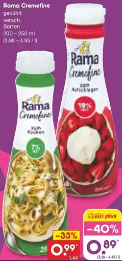 Netto Marken-Discount Rama Cremefine Angebot