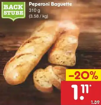 Netto Marken-Discount BACK STUBE Peperoni Baguette Angebot