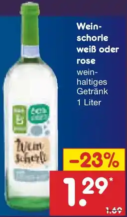 Netto Marken-Discount Weinschorle weiß oder rose Angebot