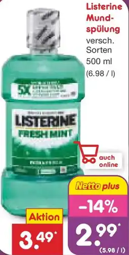 Netto Marken-Discount Listerine Mundspülung Angebot