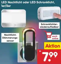 Netto Marken-Discount Star LED Nachtlicht oder LED Schranklicht, 1er/2er Angebot
