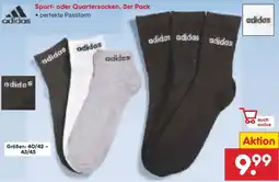 Netto Marken-Discount adidas Sport- oder Quartersocken, 3er Pack Angebot