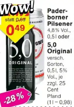 Jawoll Paderborner Pilsener oder 5,0 original Angebot