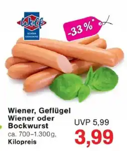Jawoll Wolf Wiener, Geflügel Wiener oder Bockwurst Angebot