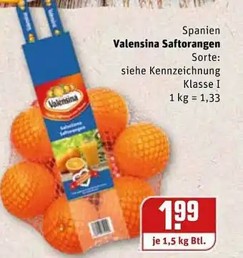 REWE Kaufpark Spanien Valensina Saftorangen Angebot