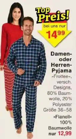 Jawoll Damen- oder Herren- Pyjama Angebot