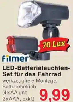 Jawoll Filmer LED-Batterieleuchten- Set für das Fahrrad Angebot