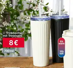 Woolworth Trinkbecher mit Trinkhalm Angebot