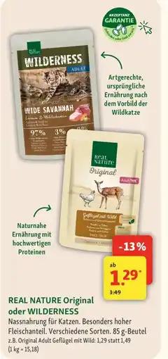 Fressnapf REAL NATURE Original oder WILDERNESS Nassnahrung für Katzen. Angebot