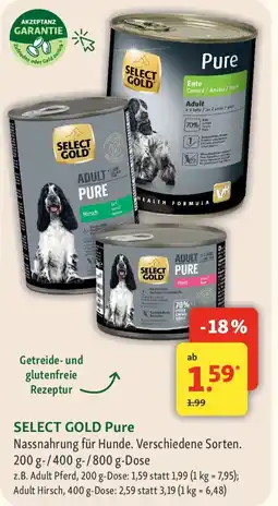 Fressnapf SELECT GOLD Pure Nassnahrung für Hunde. Angebot