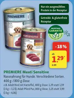 Fressnapf PREMIERE Meati Sensitive Nassnahrung für Hunde. Angebot