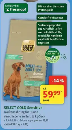 Fressnapf SELECT GOLD Sensitive Trockennahrung für Hunde. Angebot