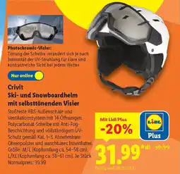 Lidl Crivit Ski- und Snowboardhelm mit selbsttönenden Visier Stoßfest Angebot