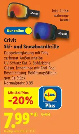 Lidl Crivit Ski-und Snowboardbrille Angebot