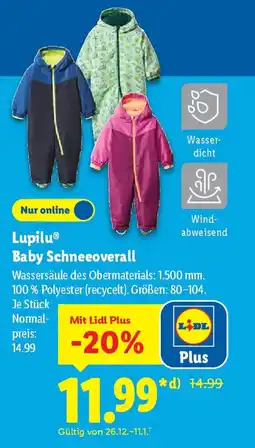 Lidl Lupilu Baby Schneeoverall Angebot