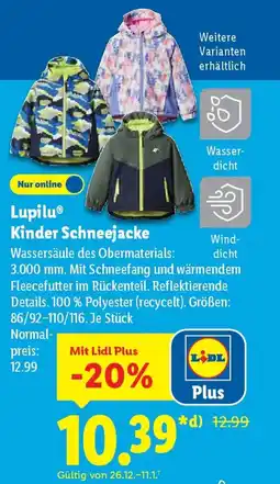 Lidl Lupilu Kinder Schneejacke Angebot