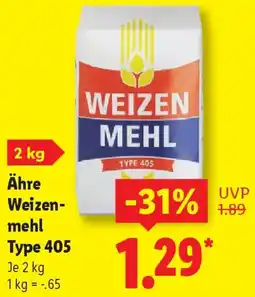 Lidl Ähre Weizenmehl Type 405 Angebot