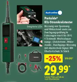 Lidl Parkside Kfz-Stromkreistester Angebot