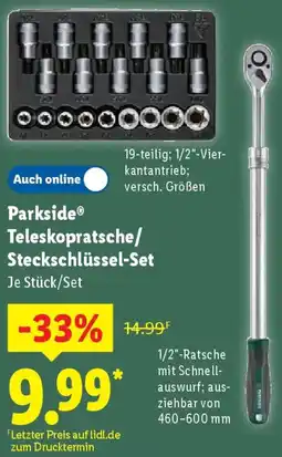 Lidl Parkside Teleskopratsche/ Steckschlüssel-Set Angebot