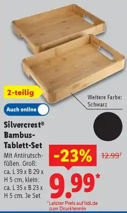 Lidl Silvercrest Bambus Tablett-Set Angebot