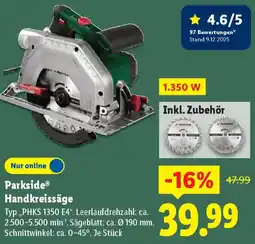 Lidl Parkside Handkreissäge Angebot
