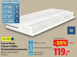 Lidl Livarno Home 7-Zonen-1.000er Taschenfederkernmatratze Angebot