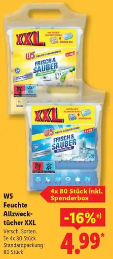Lidl W5 Feuchte Allzwecktücher XXL Angebot